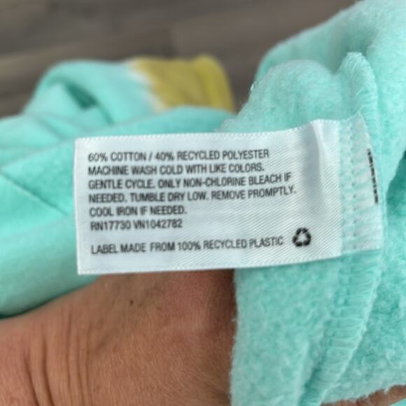 Wild Fable Light Green Cropped Hoodie With Tan Tie Dye Size Large - Picture 7 of 8